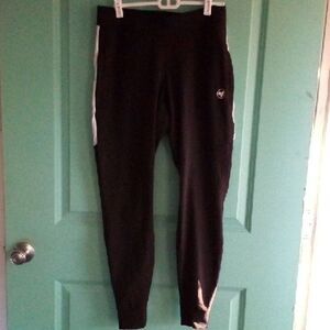 Black Joggers with White Accents